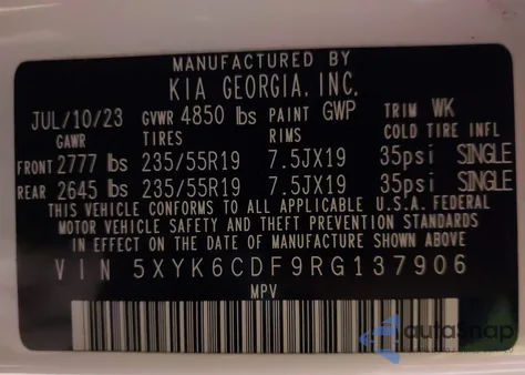 2024 Kia Sportage X-Line from USA, damaged, VIN 5XYK6CDF9RG137906